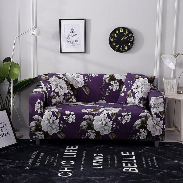 Dana Ellison Flower Purple Sofa Cover