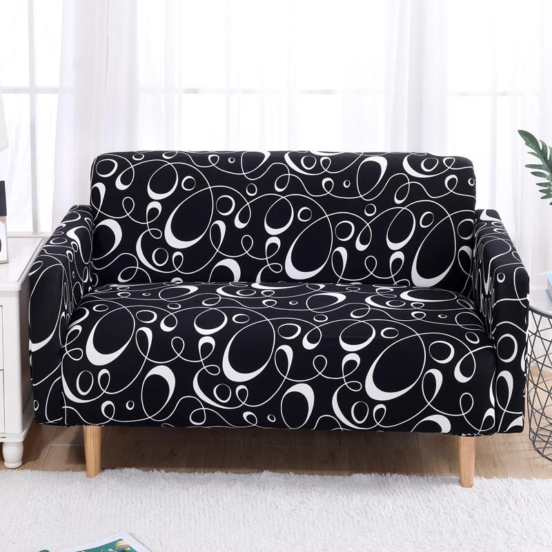 Momina Black Swirl Sofa Cover