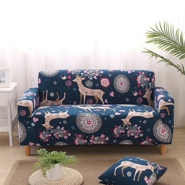 Malika Barrera Flower Deer Sofa Cover