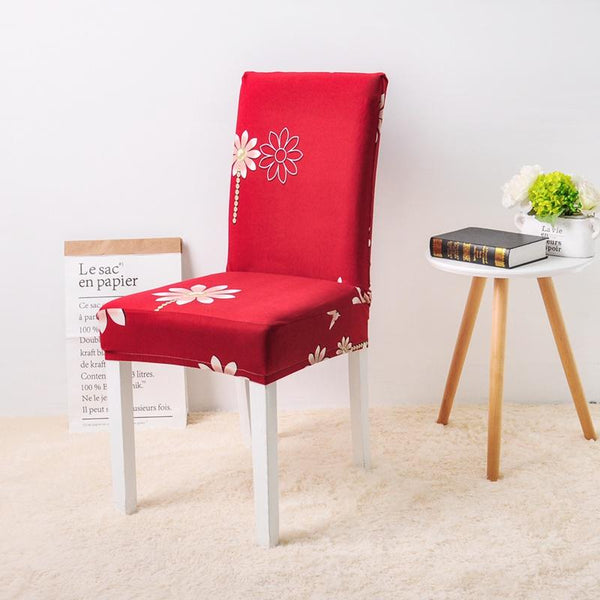 Kamal Flower Red Chair Cover