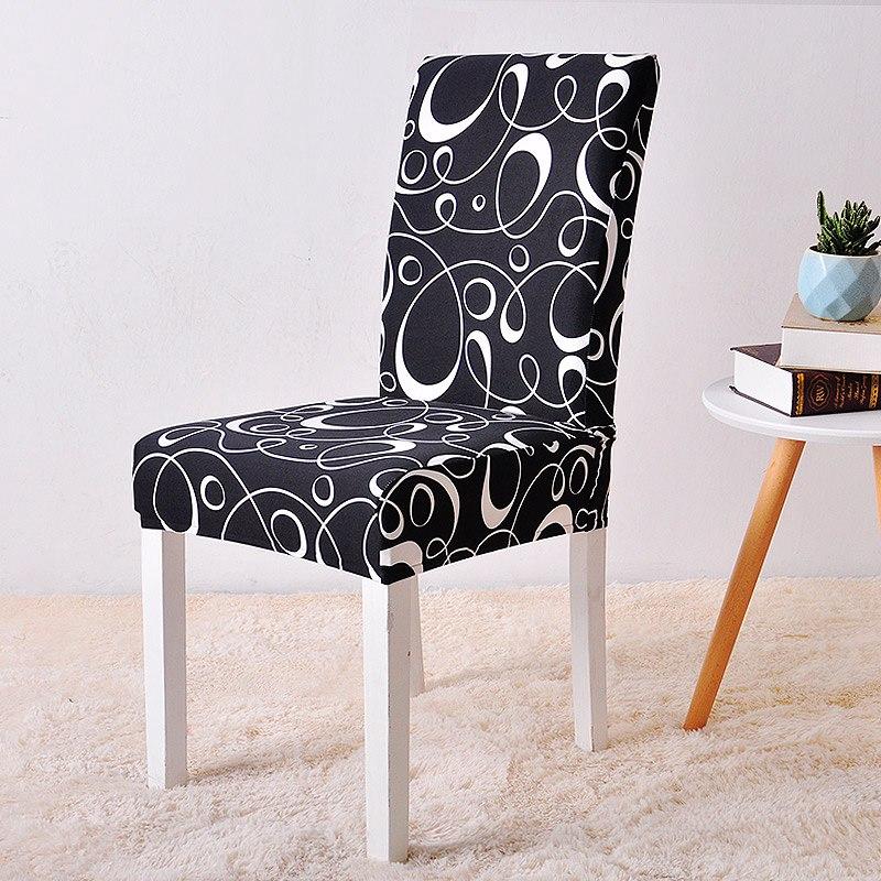 Momina Black Swirl Chair Cover