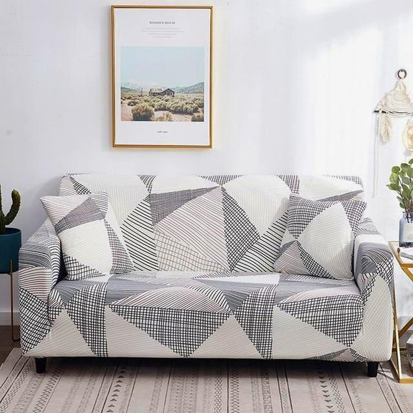 Kacy Geometric Lines Sofa Cover