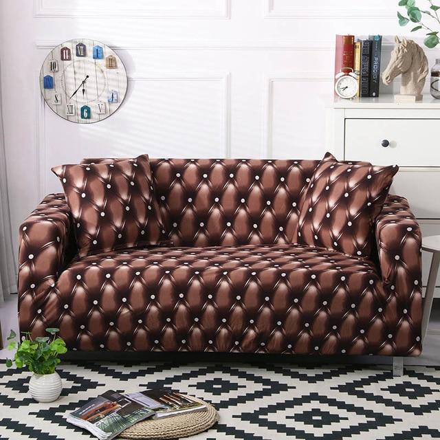 Walter Leather Print Brown Sofa Cover