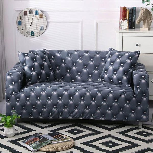 Walter Leather Print Gray Sofa Cover