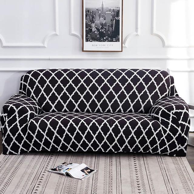 Alana Black Pattern Sofa Cover