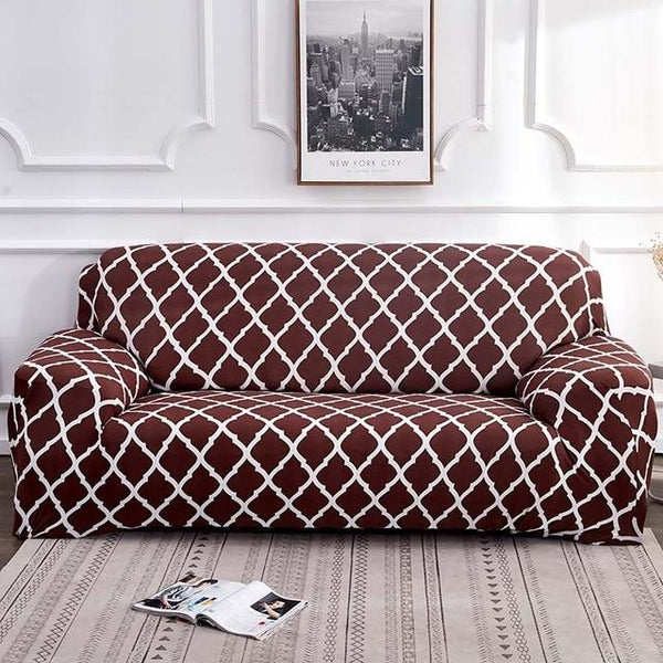 Alana Brown Pattern Sofa Cover