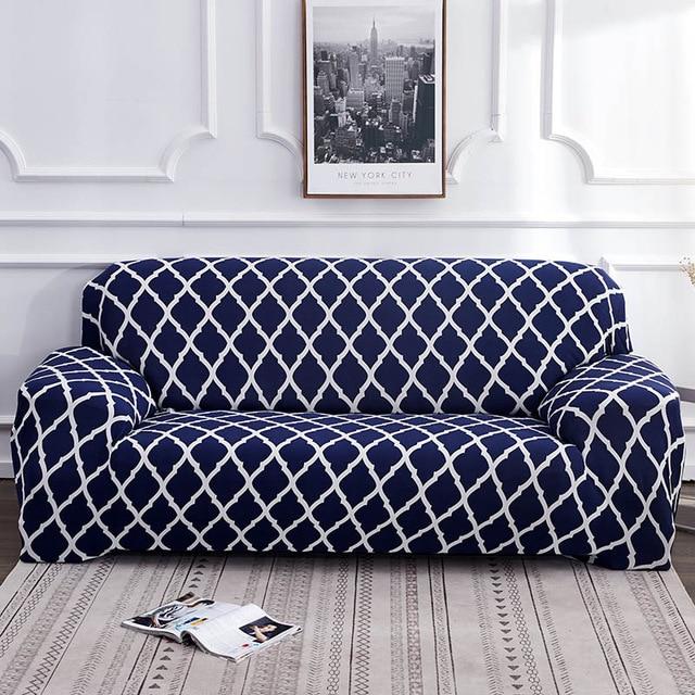 Alana Blue Pattern Sofa Cover