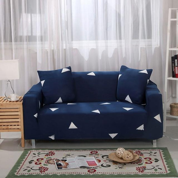 Jayde Triangle Blue Sofa Cover