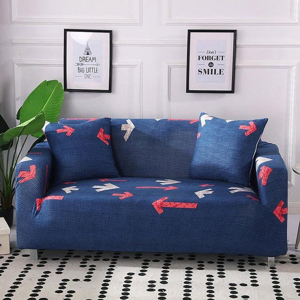 Linzi Arrow Blue Sofa Cover