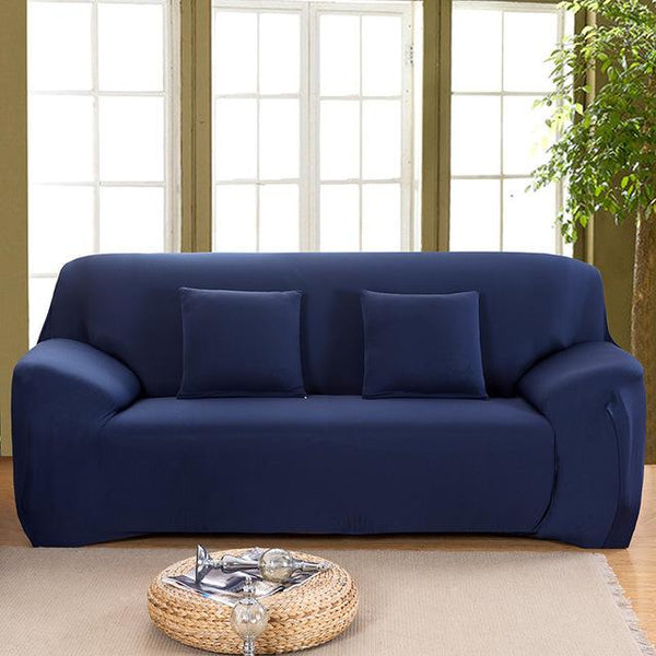 Solid Navy Sofa Cover