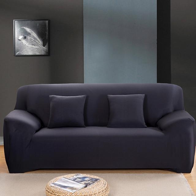 Solid Black Sofa Cover