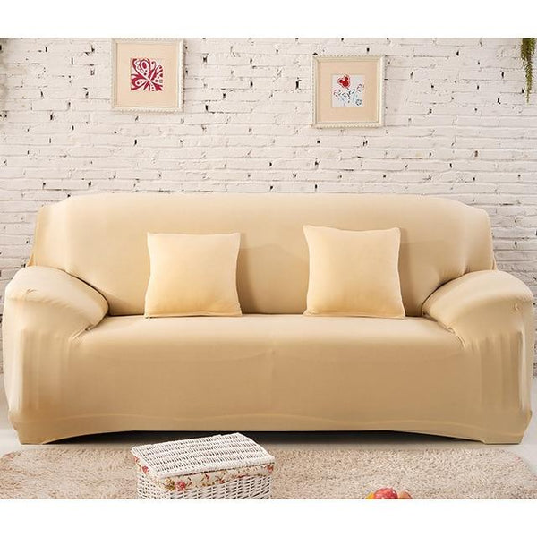 Solid Beige Sofa Cover