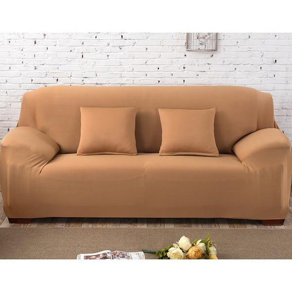 Solid Dark Beige Sofa Cover