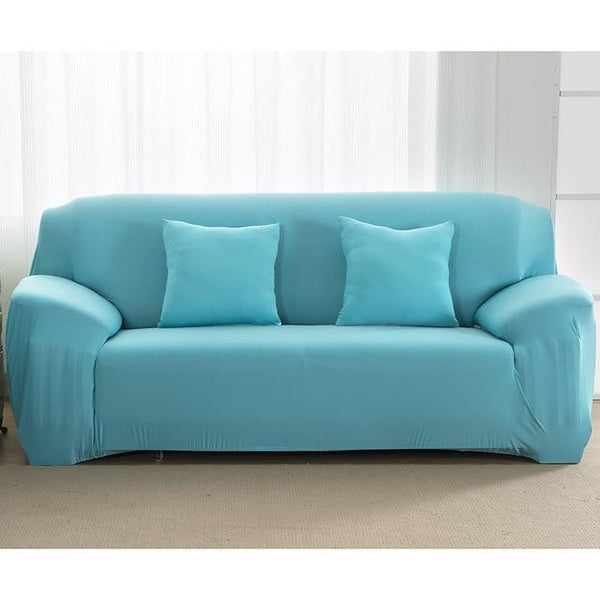 Solid Aqua Sofa Cover